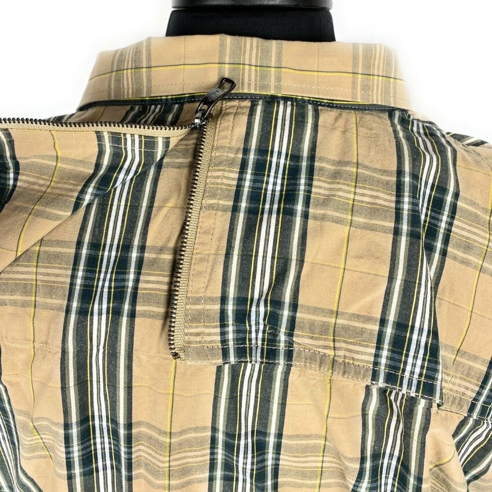 Cavi Mens Western Plaid Tan Button Up Shirt - Picture 8 of 10